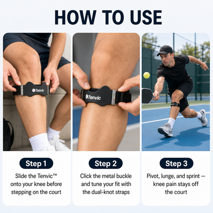 PickleRecover Pro Knee Sleeve — breathable knit and cushioned support zone close-up