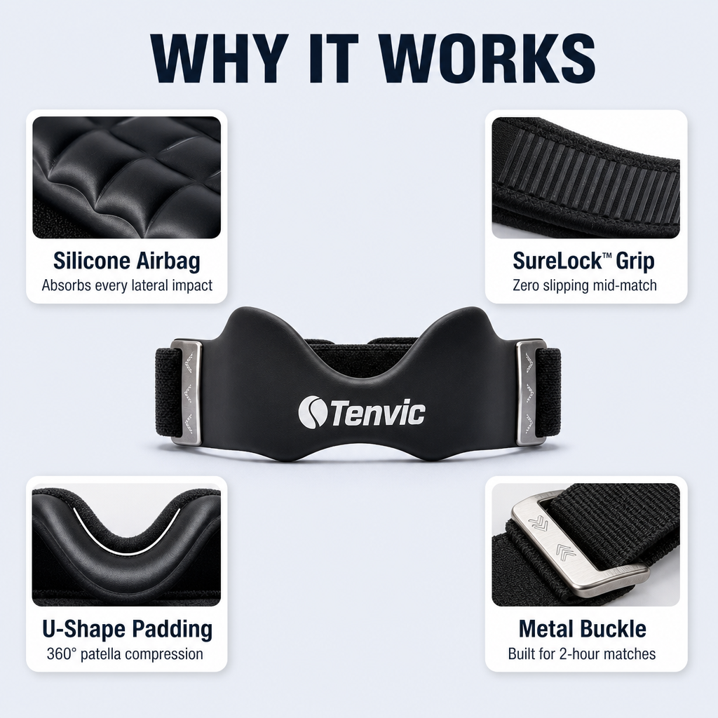 PickleRecover Pro Knee Sleeve — anti-slip grip detail for active play