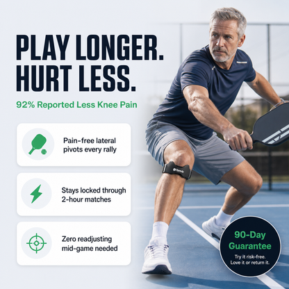 PickleRecover Pro Knee Sleeve — cushioned pickleball knee support, detail view
