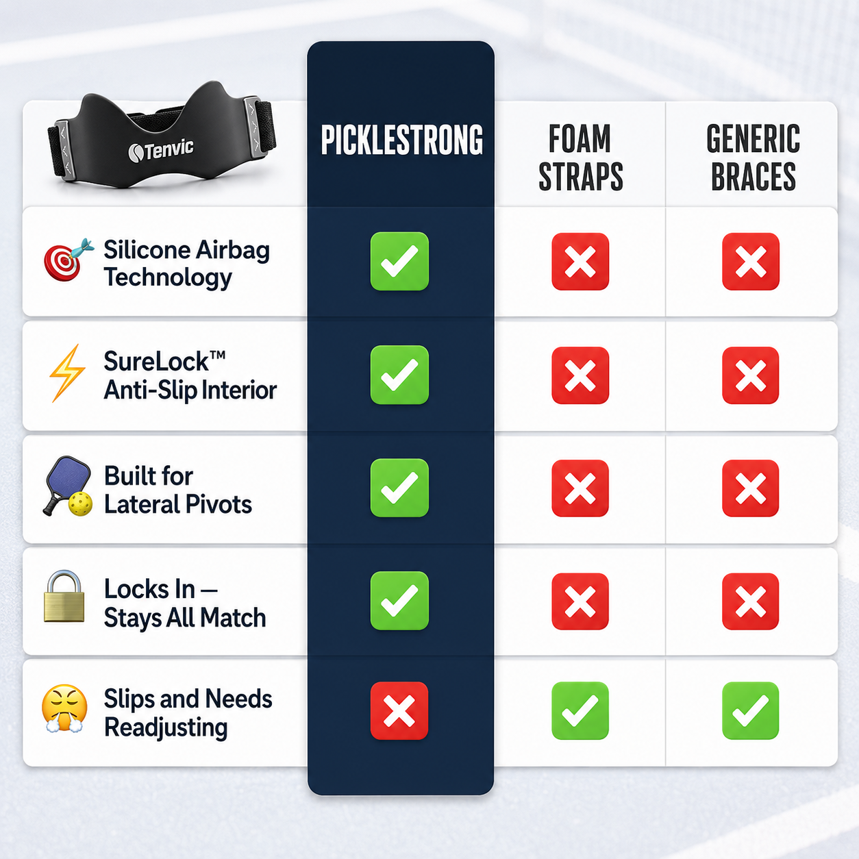 PickleRecover Pro Knee Sleeve — pickleball recovery gear product view